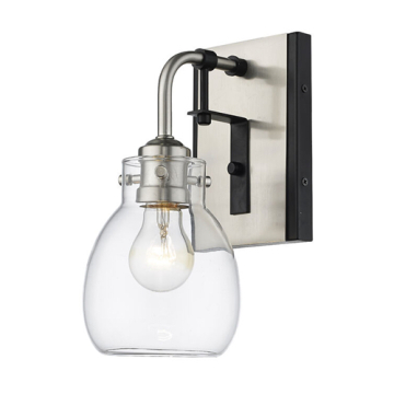 Z-Lite Kraken 1-Light Wall Sconce - 120V - Matte Black / Brushed Nickel