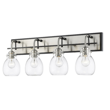 Z-Lite Kraken 4-Light Vanity - 120V - Matte Black / Brushed Nickel
