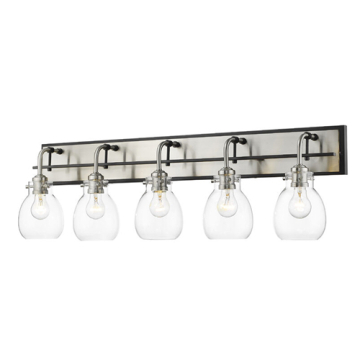 Z-Lite Kraken 5-Light Vanity - 120V - Matte Black / Brushed Nickel