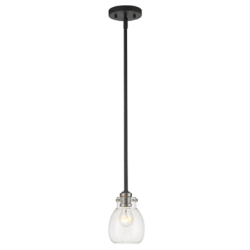 Z-Lite Kraken 1-Light Pendant - 120V - Matte Black / Brushed Nickel