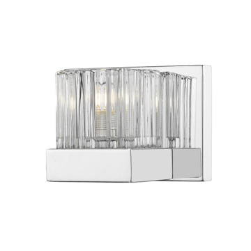 Z-Lite Fallon 1-Light LED Wall Sconce - 3000K - 120V - Chrome / Clear Ribbed