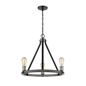 Z-Lite Kirkland 3-Light Chandelier - 120V - Ashen Barnboard