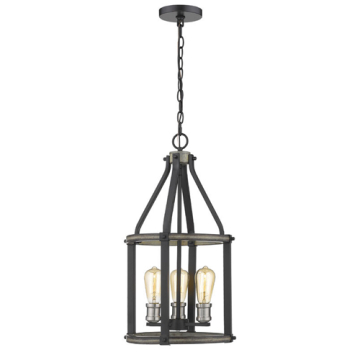 Z-Lite Kirkland 3-Light Pendant - 120V - Ashen Barnboard