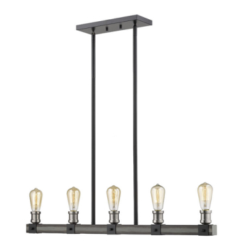 Z-Lite Kirkland 5-Light Linear Chandelier - 120V - Ashen Barnboard