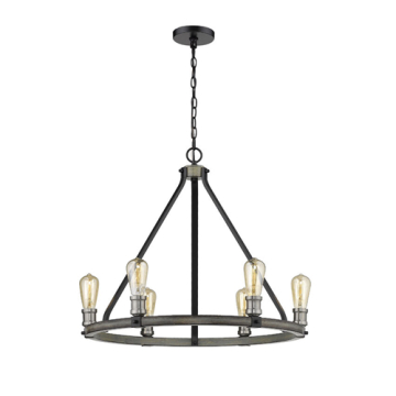 Z-Lite Kirkland 6-Light Chandelier - 120V - Ashen Barnboard