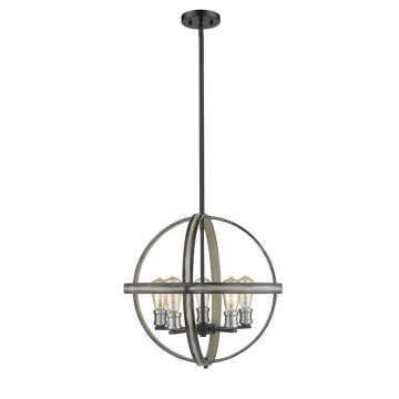 Z-Lite Kirkland 5-Light Chandelier - 120V - Ashen Barnboard