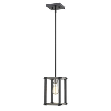 Z-Lite Kirkland 1-Light Pendant - 120V - Ashen Barnboard