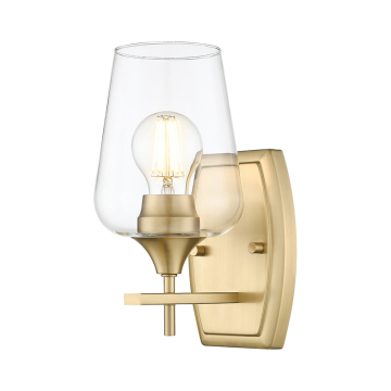 Z-Lite Joliet 1-Light Wall Sconce - 120V - Burnished Brass / Clear