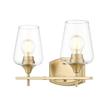 Z-Lite Joliet 2-Light Vanity - 120V - Burnished Brass / Clear