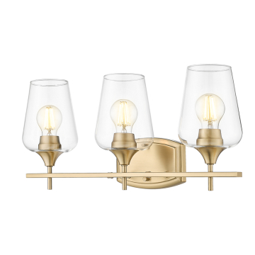 Z-Lite Joliet 3-Light Vanity - 120V - Burnished Brass / Clear