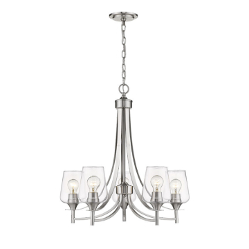 Z-Lite Joliet 5-Light Chandelier - 120V - Brushed Nickel