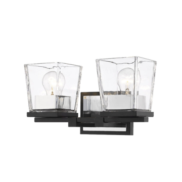 Z-Lite Bleeker Street 2-Light Vanity - 120V - Matte Black / Chrome
