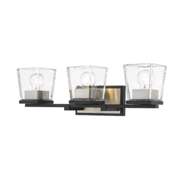 Z-Lite Bleeker Street 3-Light Vanity - 120V - Matte Black / Brushed Nickel