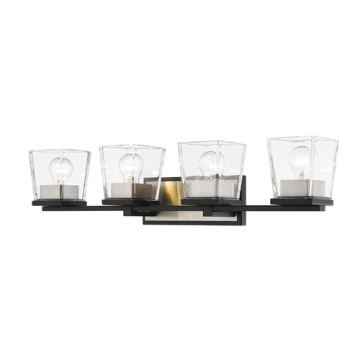 Z-Lite Bleeker Street 4-Light Vanity - 120V - Matte Black / Brushed Nickel