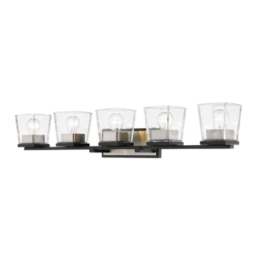 Z-Lite Bleeker Street 5-Light Vanity - 120V - Matte Black / Brushed Nickel