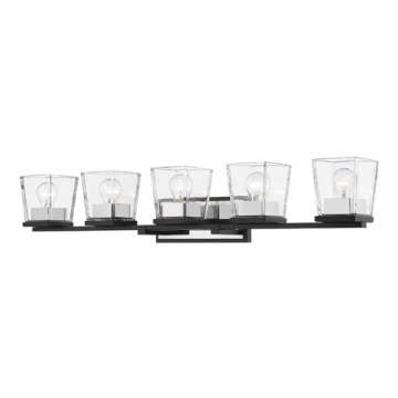 Z-Lite Bleeker Street 5-Light Vanity - 120V - Matte Black / Chrome