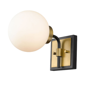 Z-Lite Parsons 1-Light Wall Sconce - 120V - Matte Black / Olde Brass