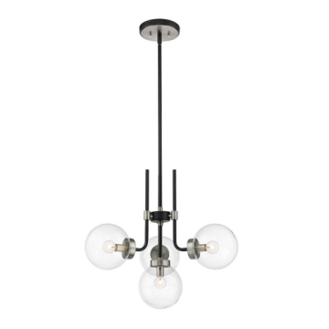 Z-Lite Parsons 4-Light Chandelier - 120V - Matte Black / Brushed Nickel