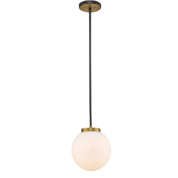 Z-Lite Parsons 10" 1-Light Pendant - 120V - Matte Black / Olde Brass