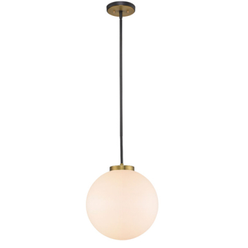 Z-Lite Parsons 14" 1-Light Pendant - 120V - Matte Black / Olde Brass