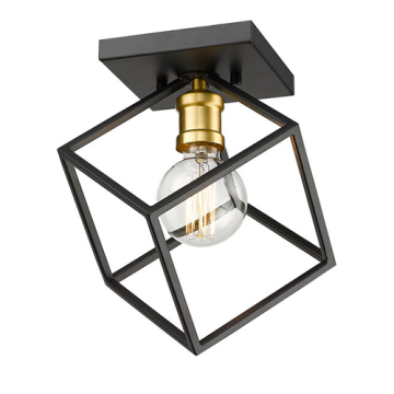 Z-Lite Vertical 1-Light Flush Mount - 120V - Bronze / Olde Brass