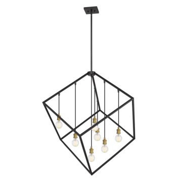 Z-Lite Vertical 44" 7-Light Chandelier - 120V - Bronze / Olde Brass