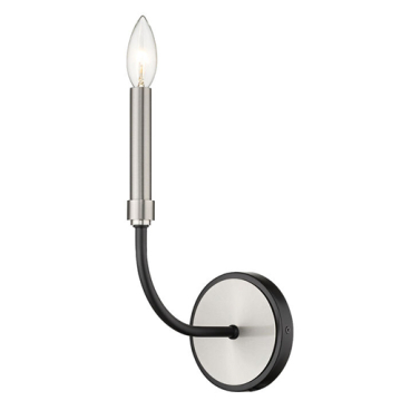 Z-Lite Haylie 1-Light Wall Sconce - 120V - Matte Black / Brushed Nickel