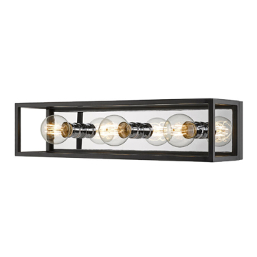 Z-Lite Kube 3-Light Vanity - 120V - Matte Black / Chrome