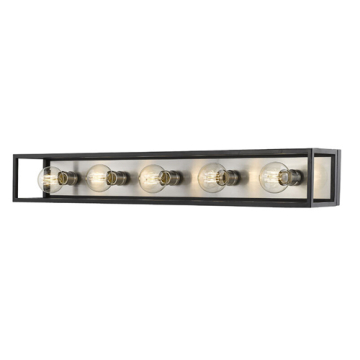 Z-Lite Kube 5-Light Vanity - 120V - Matte Black / Brushed Nickel