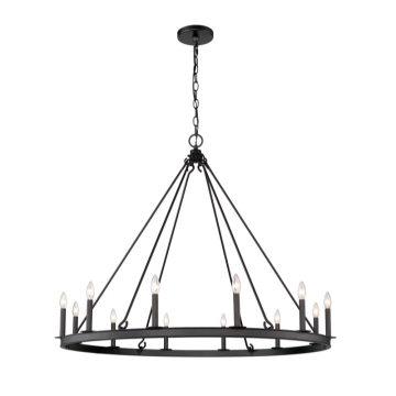 Z-Lite Barclay 48" 12-Light Chandelier - 120V - Matte Black