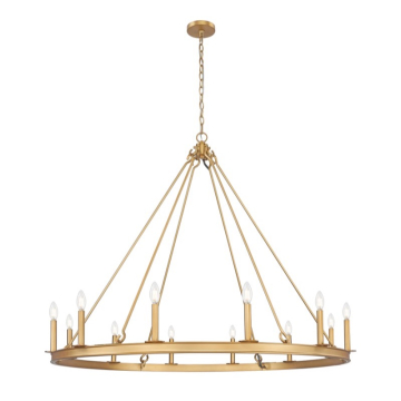 Z-Lite Barclay 48" 12-Light Chandelier - 120V - Rubbed Brass