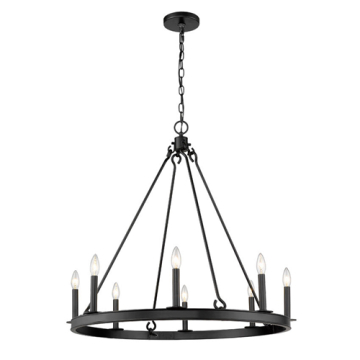 Z-Lite Barclay 8-Light Chandelier - 120V - Matte Black