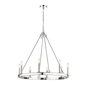 Z-Lite Barclay 8-Light Chandelier - 120V - Polished Nickel