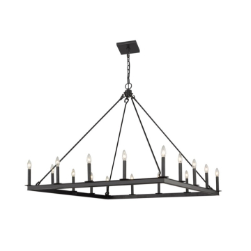 Z-Lite Barclay 45" 16-Light Chandelier - 120V - Matte Black