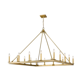 Z-Lite Barclay 45" 16-Light Chandelier - 120V - Olde Brass