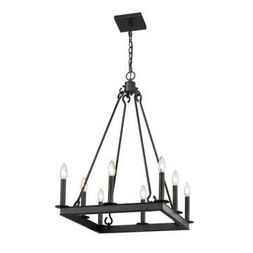 Z-Lite Barclay 8-Light Chandelier - 120V - Matte Black