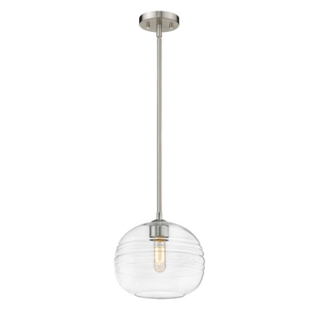 Z-Lite Harmony 10" 1-Light Pendant - 120V - Brushed Nickel / Clear