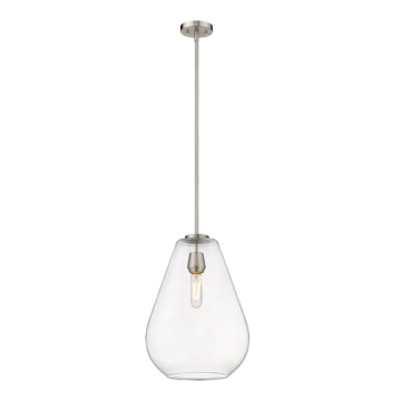 Z-Lite Ayra 12" 1-Light Pendant - 120V - Brushed Nickel / Clear