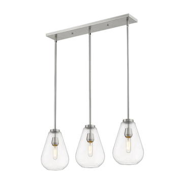 Z-Lite Ayra 3-Light Linear Chandelier - 120V - Brushed Nickel