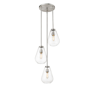 Z-Lite Ayra 3-Light Chandelier - 120V - Brushed Nickel