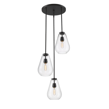 Z-Lite Ayra 3-Light Chandelier - 120V - Matte Black