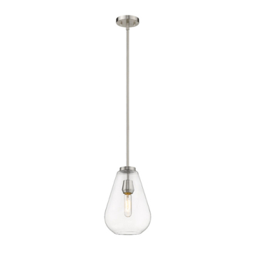 Z-Lite Ayra 8" 1-Light Pendant - 120V - Brushed Nickel / Clear