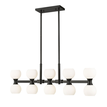 Z-Lite Artemis 10-Light Linear Chandelier - 120V - Matte Black