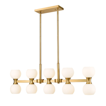 Z-Lite Artemis 10-Light Linear Chandelier - 120V - Modern Gold