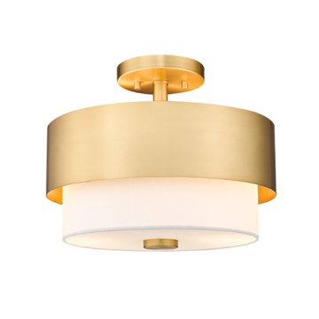 Z-Lite Counterpoint 13" 2-Light Semi-Flush Mount - 120V - Modern Gold