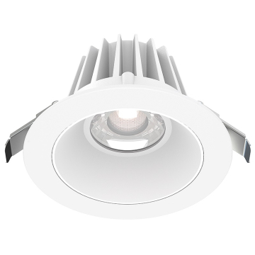 Lotus 4" Round Economy Regressed LED Downlight - 15W - White Trim / White Smooth Reflector - CCT Selectable - 120V