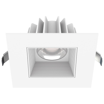 Lotus 4" Square Economy Regressed LED Downlight - 15W - White Trim / White Baffle Reflector - CCT Selectable - 120V