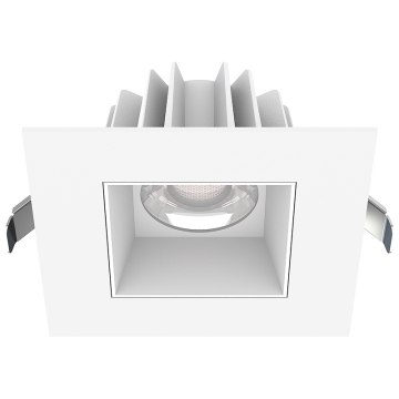 Lotus 4" Square Economy Regressed LED Downlight - 15W - White Trim / White Smooth Reflector - CCT Selectable - 120V