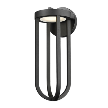 Z-Lite Leland 9" 1-Light LED Outdoor Wall Sconce - 16W - CCT Selectable - 750 Lumens - 120V - Sand Black