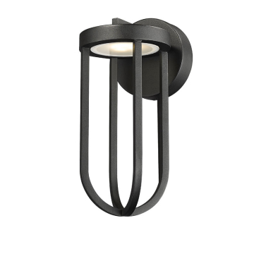 Z-Lite Leland 5.5" 1-Light LED Outdoor Wall Sconce - 9.5W - CCT Selectable - 420 Lumens - 120V - Sand Black